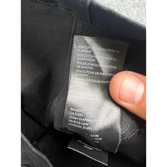 Free People Skirt Women's 6 Black Denim Jean Mini Short Straight Zipper Stretch - Picture 5 of 6